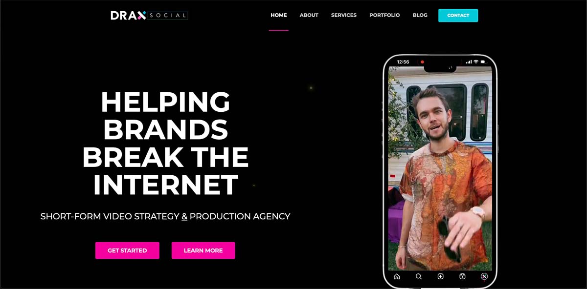 A screenshot of https://draxsocial.com