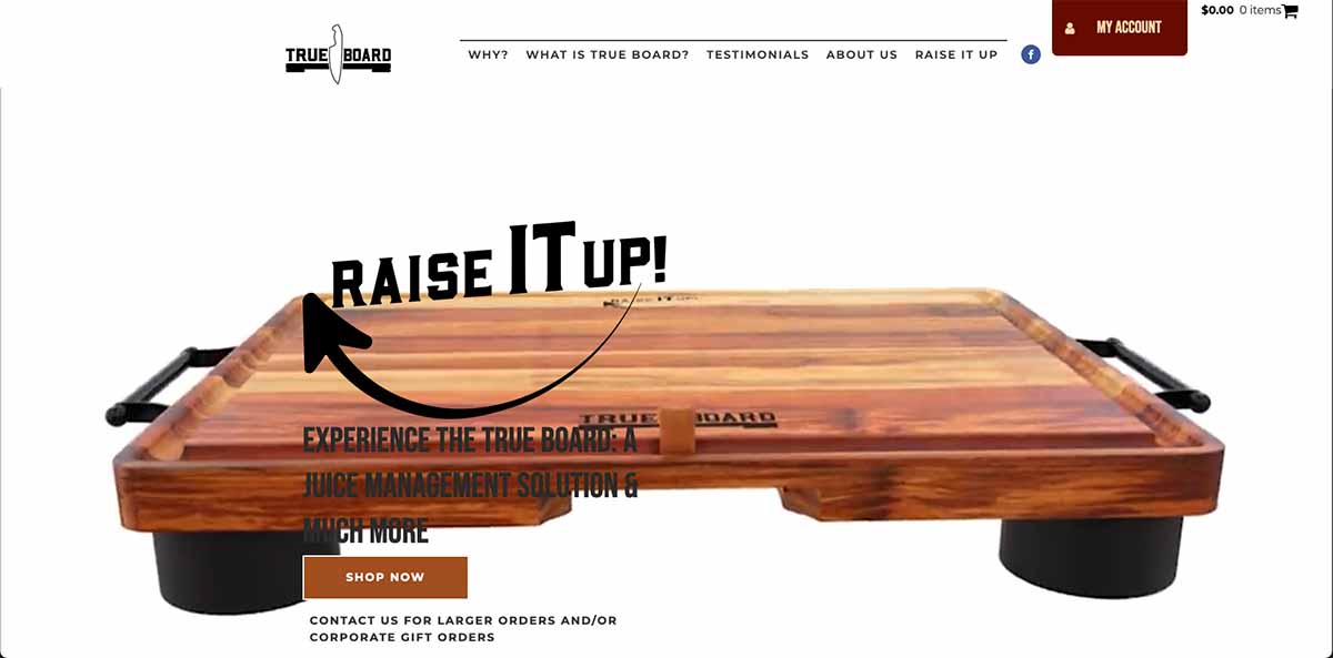 A screenshot of https://thetrueboard.com/